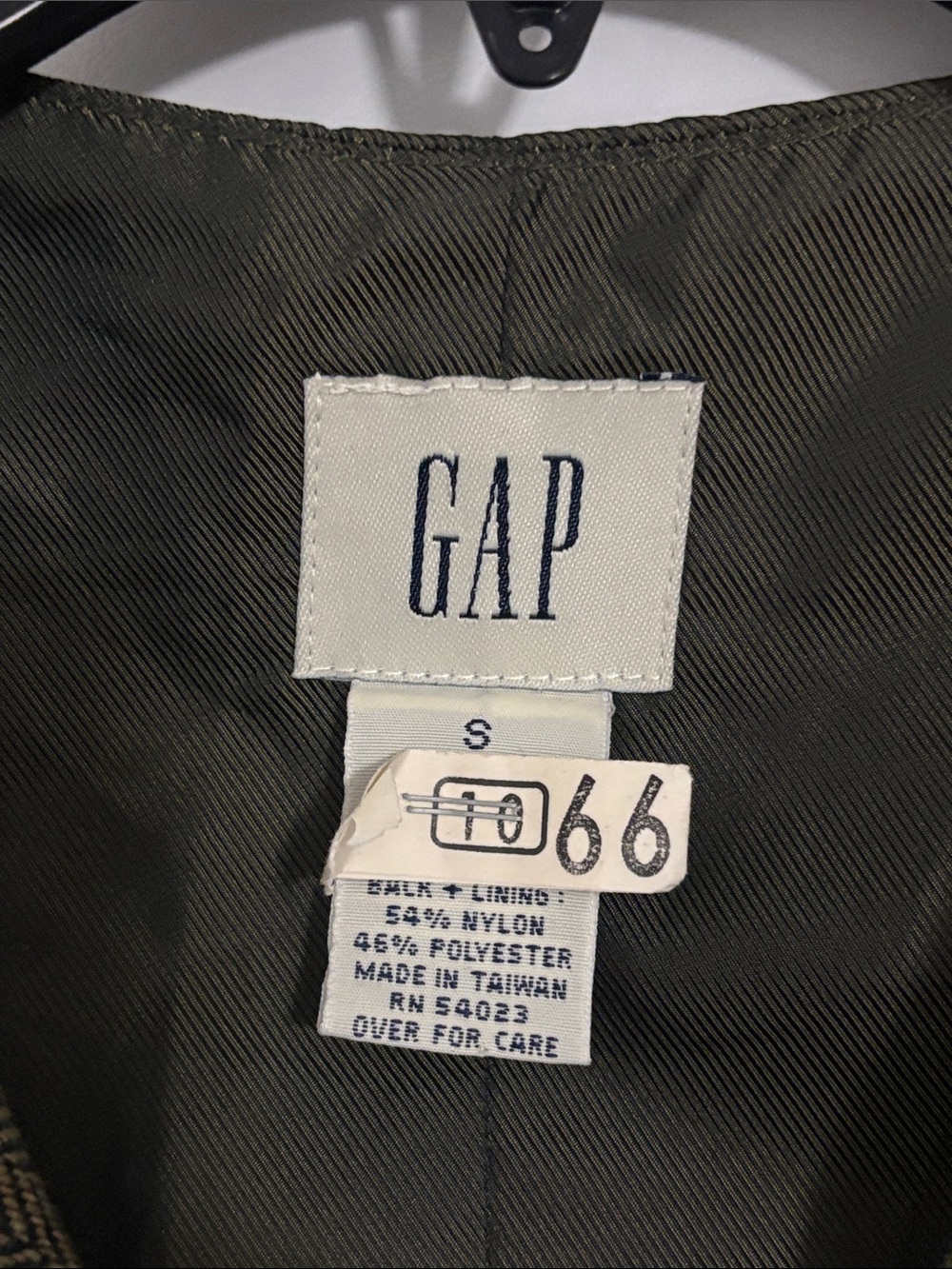 Vintage GAP Olive Herringbone Tailored Vest - Picture 2 of 4